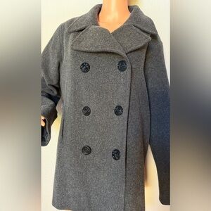 Women's Gray Peacoat